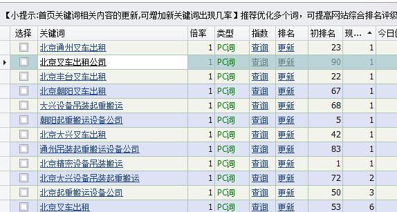 关键词排名展示